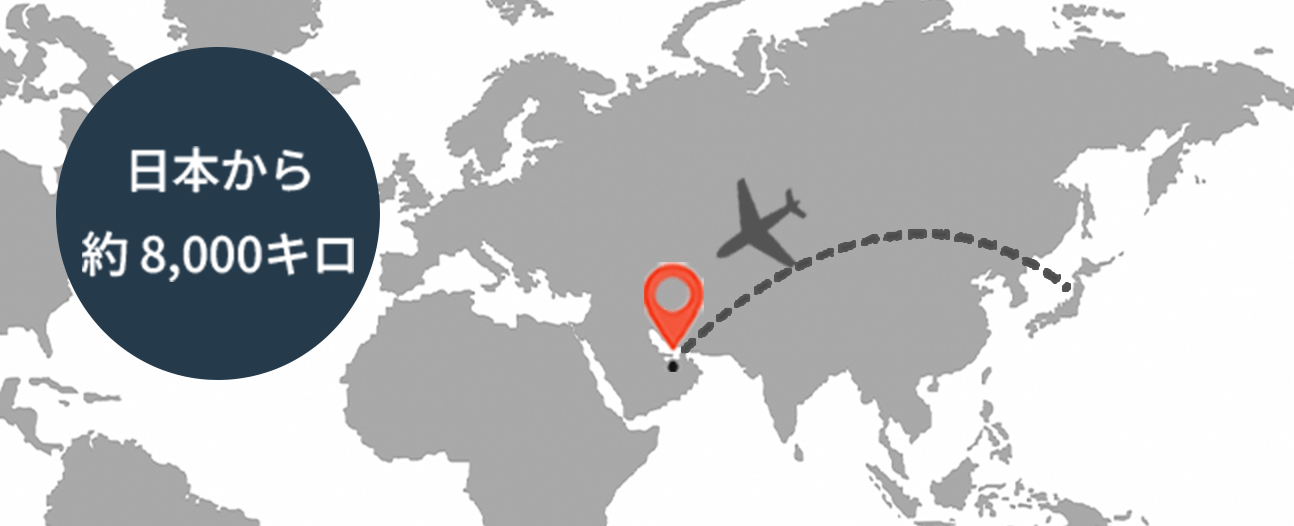 日本から約8000キロ